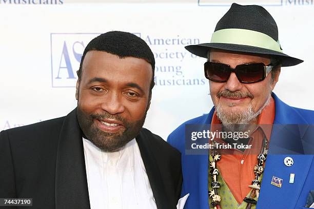 Andrae Crouch and Dr. John attend the American Society of Young Musicians 15th Annual Spring Benefit at the Celebrity Center International on June 7,...