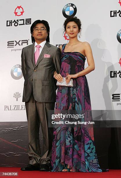 South Korean actress Park Sol-Mi , director Kim Han-Min arrives for the 44th DaeSong Film Awards at the SeJong culture center June 8, 2007 in Seoul,...