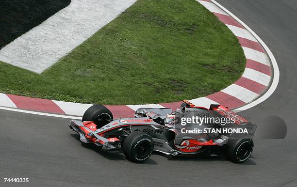 McLaren Mercedes driver Fernando Alonso of Spain goes through the hairpin turn during the first practice session 08 June 2007 at the Formula 1 Grand...