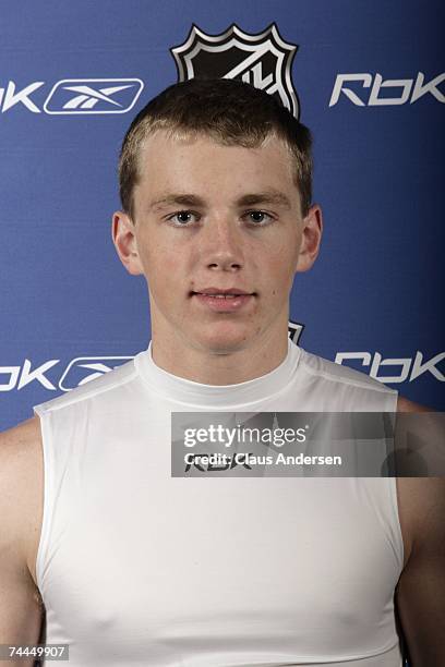 Patrick Kane poses for a portrait during the 2007 NHL Combine on June 1, 2007 at the Park Plaza Hotel in Toronto, Canada.