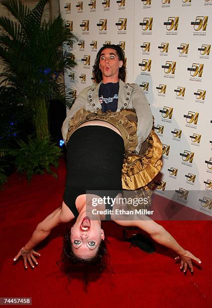 Singer/pianist Amanda Palmer and drummer Brian Viglione from the band The Dresden Dolls attend the official True Colors Tour after party at Studio 54...