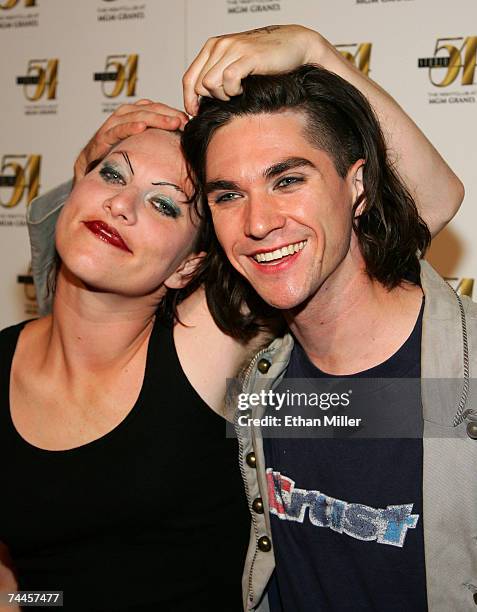 Singer/pianist Amanda Palmer and drummer Brian Viglione from the band The Dresden Dolls attend the official True Colors Tour after party at Studio 54...