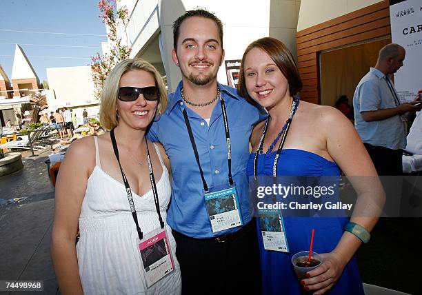 Investor Alicia Jesweak, producer Frank Craft, and Angela Cole from the film "Loren Cass" attend the "La Proxima Ola" cocktail reception at the Palms...