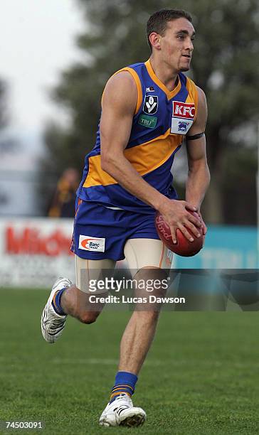 Shannon Cox of Williamstown in action during the round nine VFL match between Williamstown and North Ballarat at Burbank Oval June 10, 2007 in...