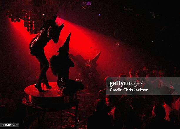 Dancers perform at Pacha nightclub in Eivissa town on June 7, 2007 in Spain Ibiza. Ibiza remains one of the world's top holiday destinations for...