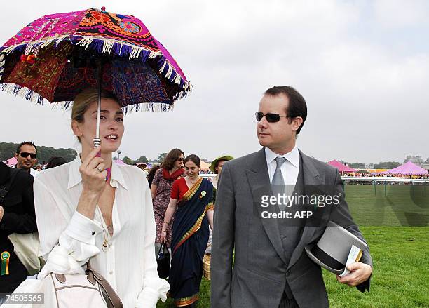 French actress Julie Gayet is seen prior the 157th Prix de Diane horse racing, 10 June 2007 in Chantilly, near Paris. Italian Frankie Dettori became...