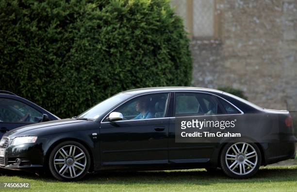 Prince William driving his new Audi S4 Sports Saloon car at Cirencester Park Polo Club on June 10, 2007 in Cirencester, England.
