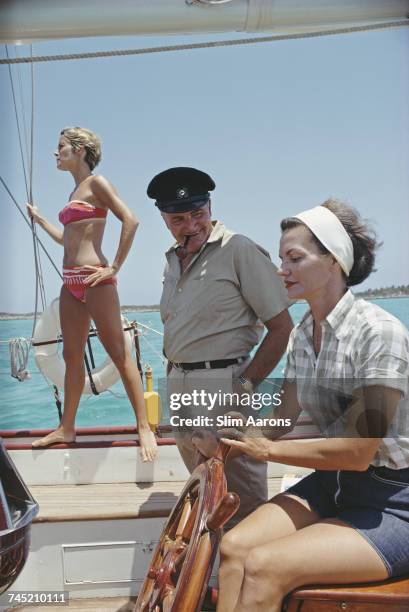 Friends enjoying a sailing holiday in the Bahamas, 1967.