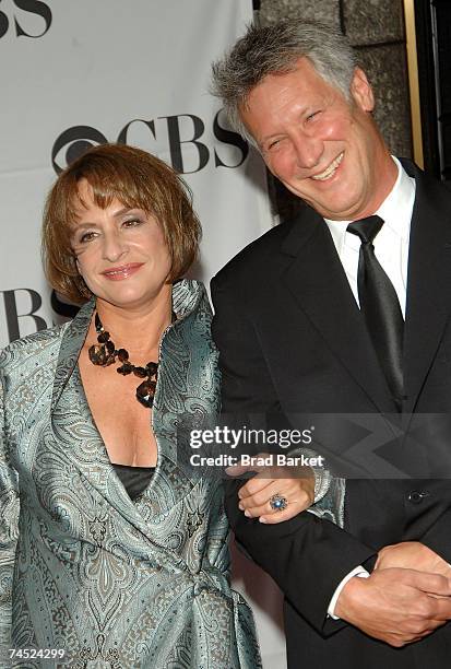 Actress Patti LuPone and Matt Johnson attend the 61st Annual Tony Awards at Radio City Music Hall on June 10, 2007 in New York City.