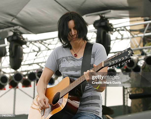 The band Lisa Dewey & The Lotus Life perform at the Los Angeles LGBT Pride Celebration June 10, 2007 in West Hollywood, California.