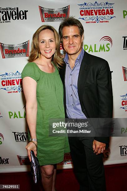 Actor Henry Czerny and his wife Claudine Czerny attend the world premiere of "The Fifth Patient" held at the Brenden Theatres inside the Palms Casino...