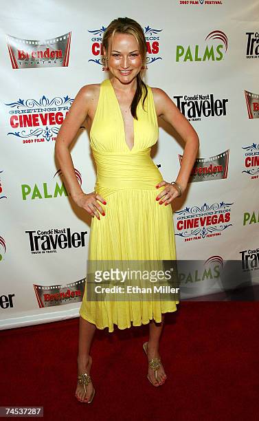 Actress Chauntae Davies attends the "Have Love, Will Travel" screening held at the Brenden Theatres inside the Palms Casino Resort during the...