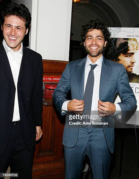 Producer Jonathan L. Davidson and Adrian Grenier attend the special screening of "Shot In The Dark" at BAM Rose Cinemas on June 11, 2007 in New York...