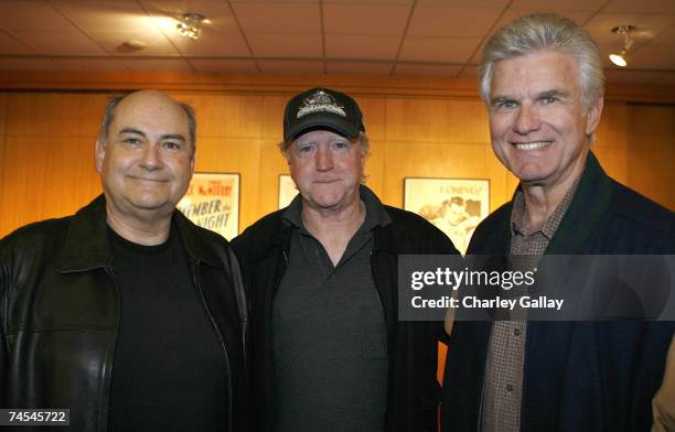 Editor Glenn Farr, actor Scott Wilson, and actor Kent McCord attend a reception prior to the screening of "The Right Stuff" as part of the Academy of...