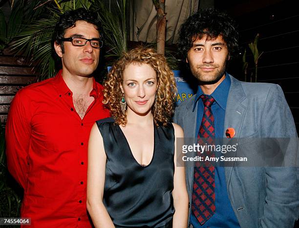 Actor Jemaine Clement, actress Loren Horsley and director Taika Waititi attend the after party for the premiere of "Eagle vs. Shark" at The Delancy...
