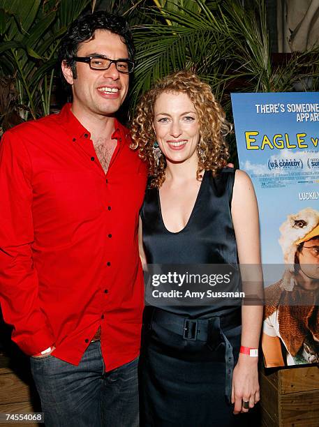 Actor Jemaine Clement and actress Loren Horsley attend the after party for the premiere of "Eagle vs. Shark" at The Delancy June 11, 2007 in New York...