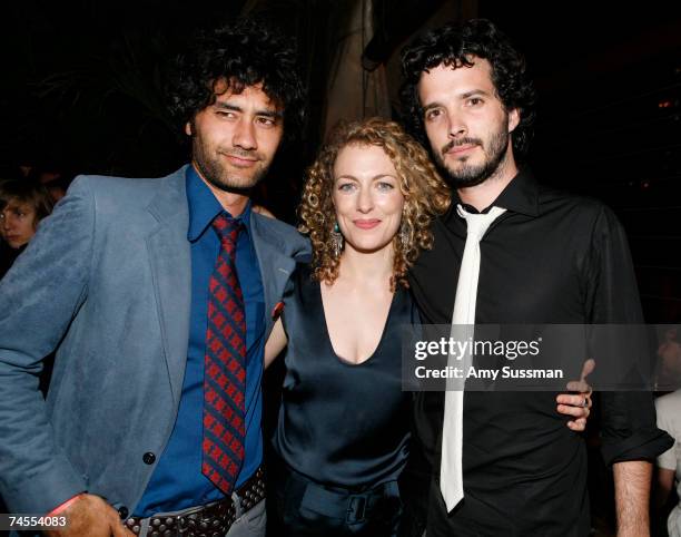 Director Taika Waititi, actress Loren Horsley and actor Bret McKenzie attend the after party for the premiere of "Eagle vs. Shark" at The Delancy...