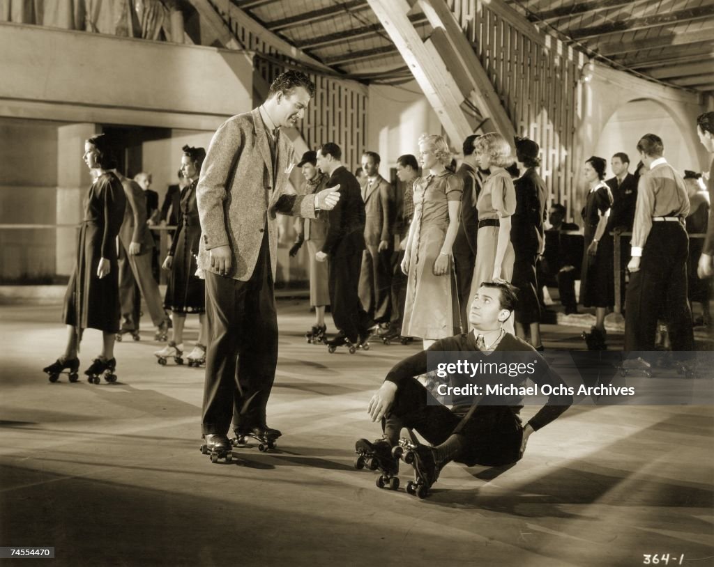 John Wayne on the set of