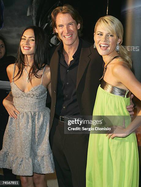 Actress Megan Fox of the US, Director Michael Bay and Australian actress Rachael Taylor attends the special event celebrity screening of the new film...