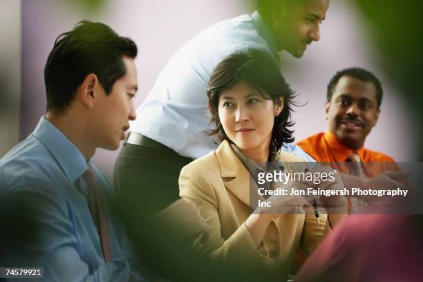 multi-ethnic businesspeople at meeting - kazakhstan 個照片及圖片檔