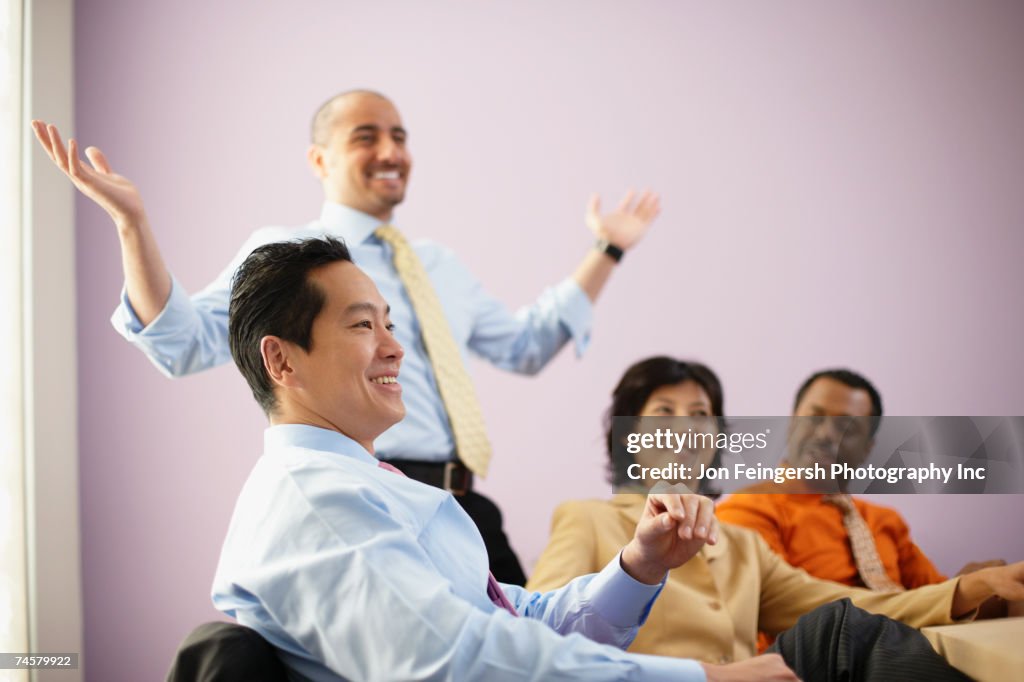 Multi-ethnic businesspeople at meeting