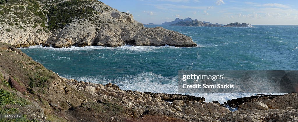Panoramic view of Mediterranean coast