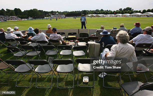 General view of the ground during the Friends Provident Trophy match between Kent and Gloucestershire at the Nevill Cricket Ground on June 13, 2007...