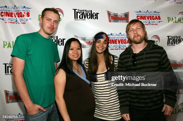 Actors Mike Thompson, Maymay Luong, Melody Melendez, and JT Gurzi from the film "Spanking Lessons" attend the "Nevada Shorts" screening held at the...