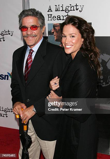 Journalist Geraldo Rivera and his wife Erica Levy attend the premiere Of "A Mighty Heart" presented by Paramount Vantage at the Ziegfeld Theatre on...