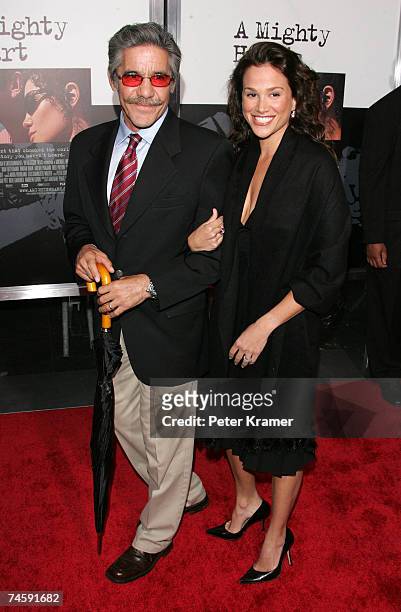 Journalist Geraldo Rivera and his wife Erica Levy attend the premiere Of "A Mighty Heart" presented by Paramount Vantage at the Ziegfeld Theatre on...
