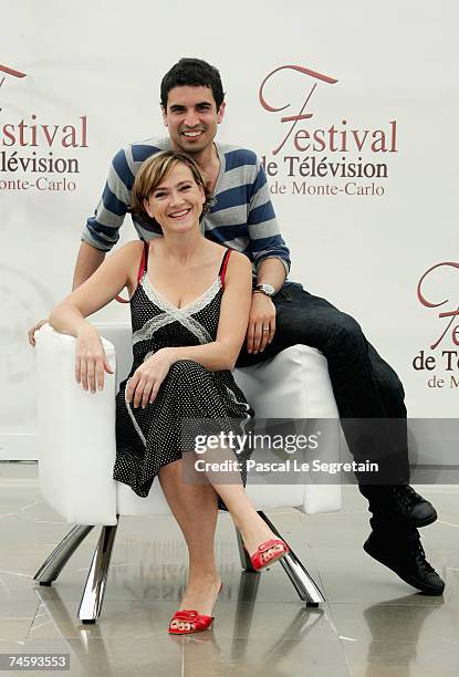Actors Aurelie Bargeme and Stephane Metzger attend a photocall promoting the television serie 'R.I.S. Police Scientifique' on the fourth day of the...