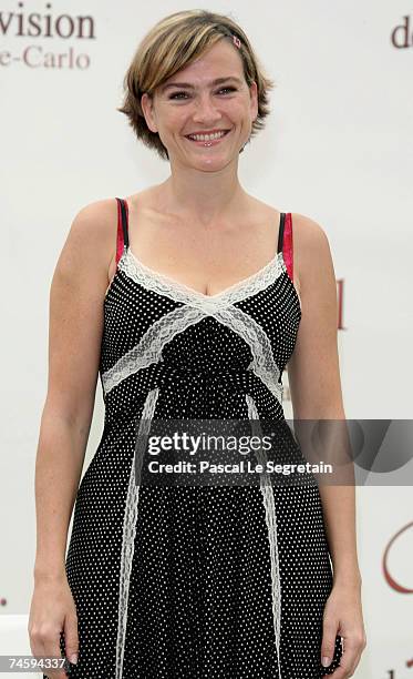 Actress Aurelie Bargeme attends a photocall promoting the television serie 'R.I.S. Police Scientifique' on the fourth day of the 2007 Monte Carlo...