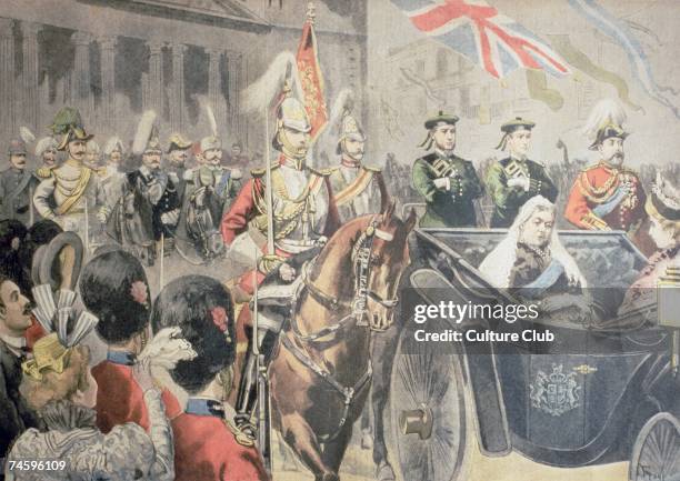 Jubilee of the Queen of England: The Cortege, illustration from 'Le Petit Journal', 27 June 1897