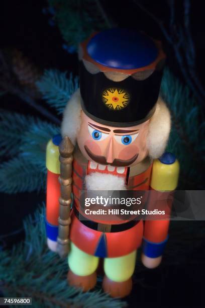 close up of wooden nutcracker - nutcracker stock pictures, royalty-free photos & images