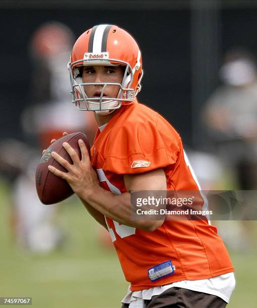 Quarterback Brady Quinn during the Cleveland Browns mini camp on June 13, 2007 at the Browns Practice Facility in Berea, Ohio.