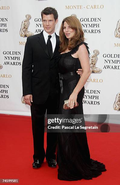 Actor Eric Mabius and wife Ivy Sherman attend the 2007 Monte Carlo Television Festival closing ceremony held at Grimaldi Forum on June 14, 2007 in...