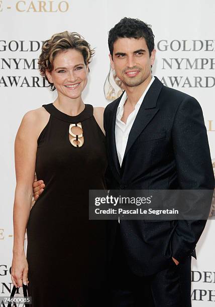 Actors Aurelie Bargeme and Stephane Metzger attend the 2007 Monte Carlo Television Festival closing ceremony held at Grimaldi Forum on June 14, 2007...