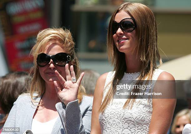 Socialites Kathy Hilton and daughter Nicky Hilton attend Television Personality Barbara Walters' ceremony honoring her with the 2,340th Star on the...