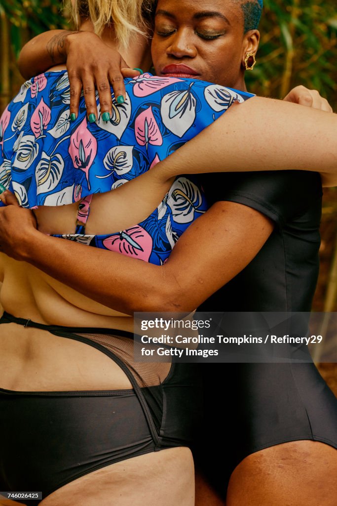 Two Young Women Hugging