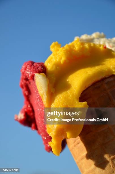 italian ice cream in a cone - cassis fruit stock-fotos und bilder