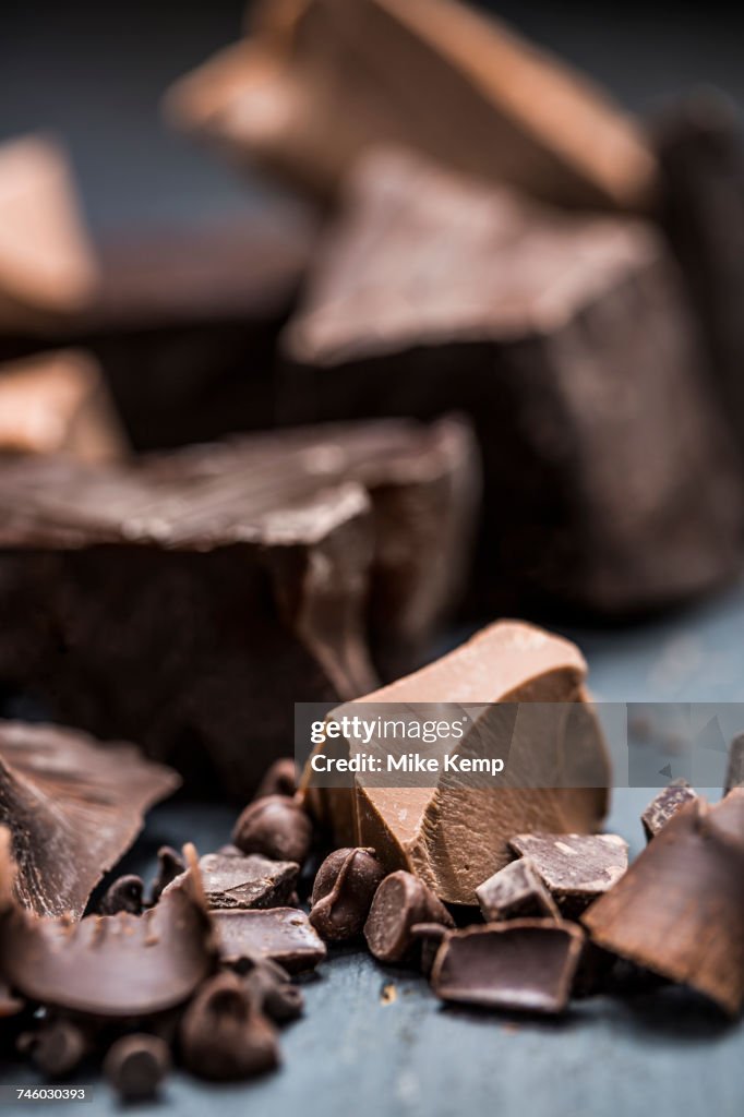 Close-up of chocolate pieces