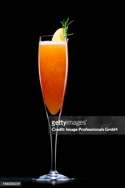 bellini (prosecco with peach pure) - bellini stock pictures, royalty-free photos & images