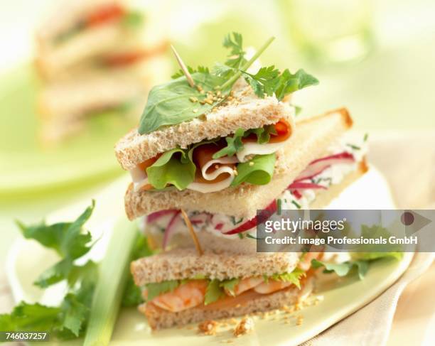 club sandwich - charcuterie fromage stock pictures, royalty-free photos & images