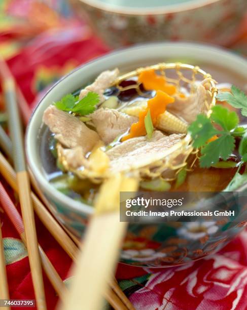 chinese chicken soup - wood ear stock pictures, royalty-free photos & images