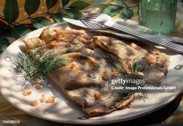 scallop galettes - buckwheat stock pictures, royalty-free photos & images