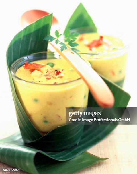 coconut milk soup - coconut curry soup stock pictures, royalty-free photos & images