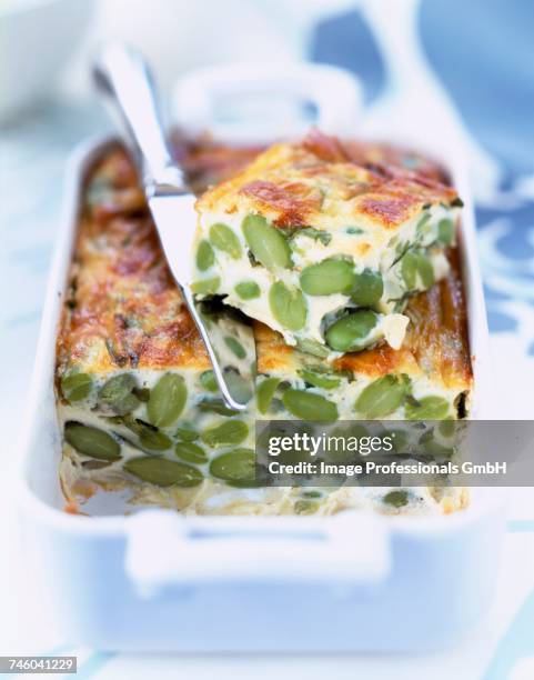 broad bean clafoutis batter pudding - flan stock pictures, royalty-free photos & images
