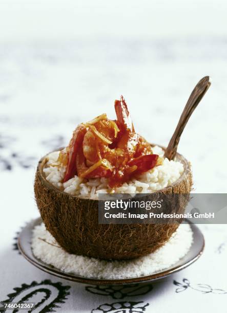 coconut rice with prawns - gambas ストックフォトと画像
