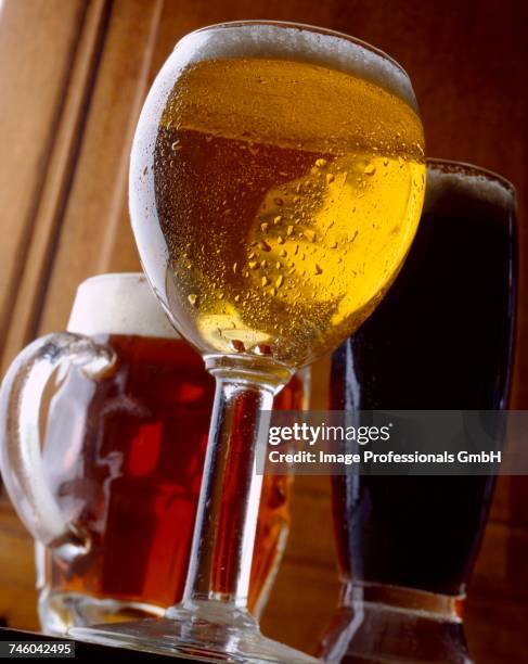 glasses of beer - bock beer stock pictures, royalty-free photos & images