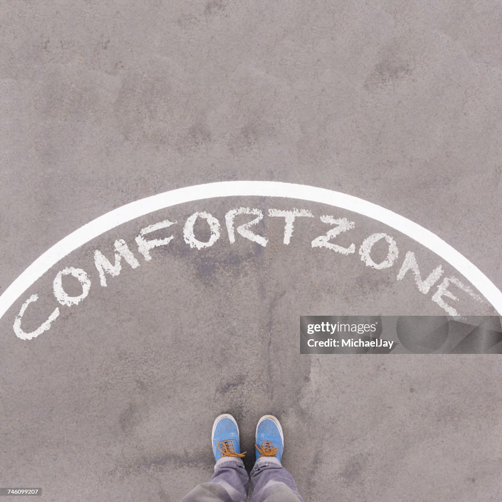 Comfort Zone Written In Chalk On Street